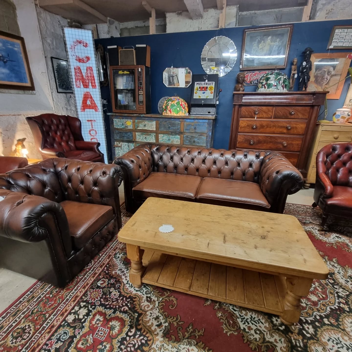 Inside Chic & Tique — Chesterfield sofas and vintage finds