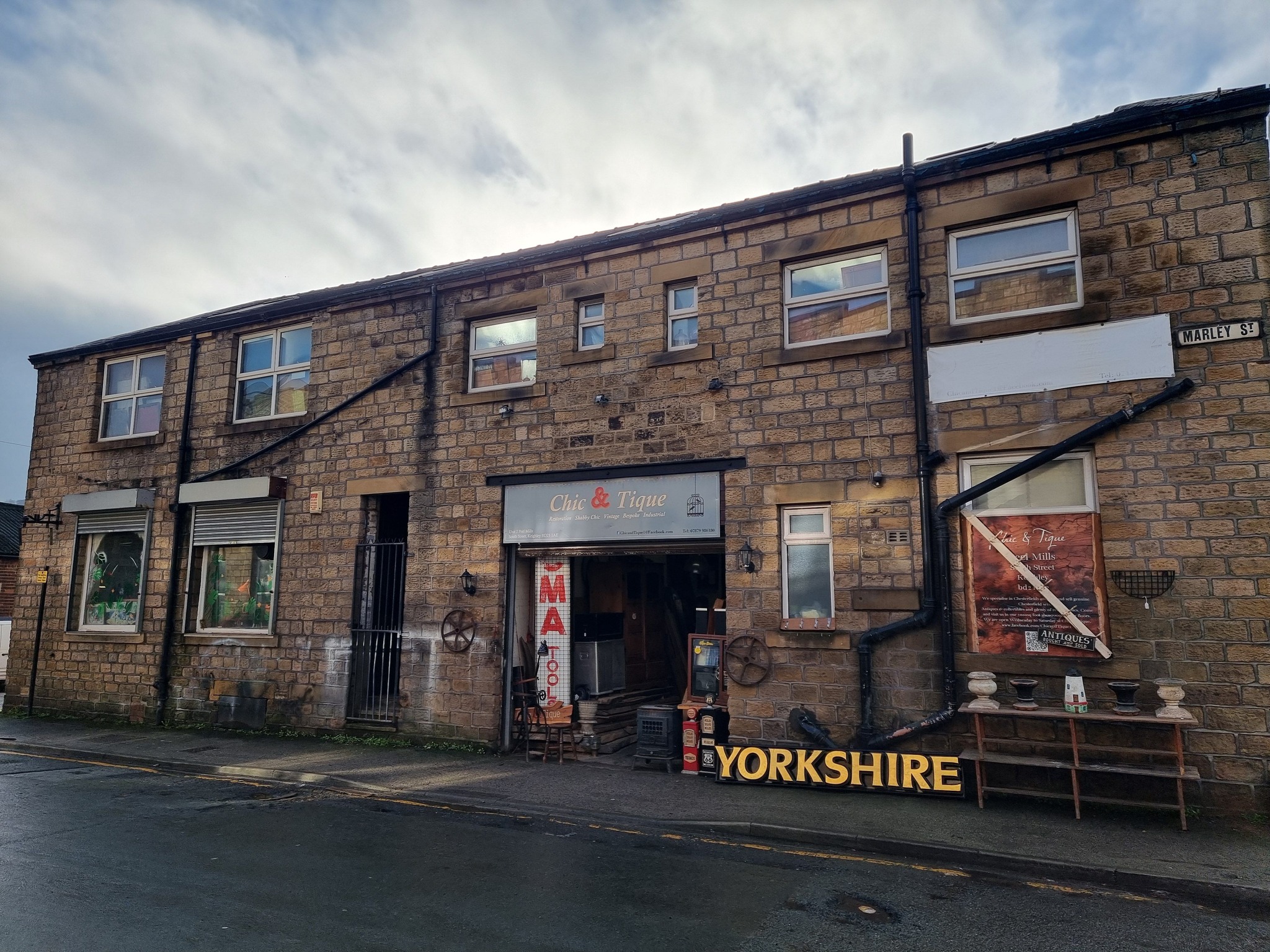 Chic & Tique shopfront at Peel Mills, Keighley